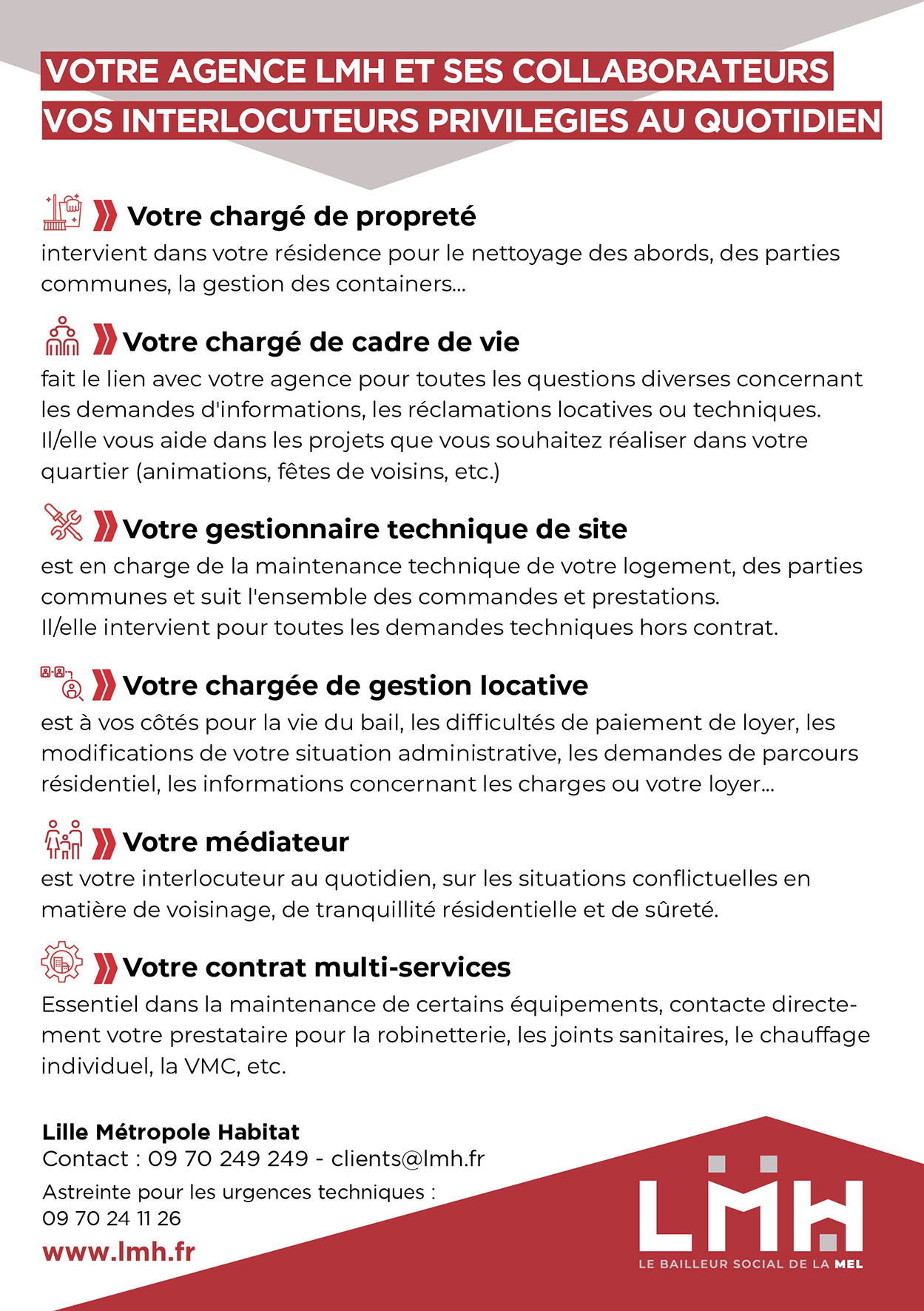 Métiers LMH en agence